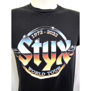 Styx Still Rockin 2023 Concert Tour Black T Shirt Adult Sz M
